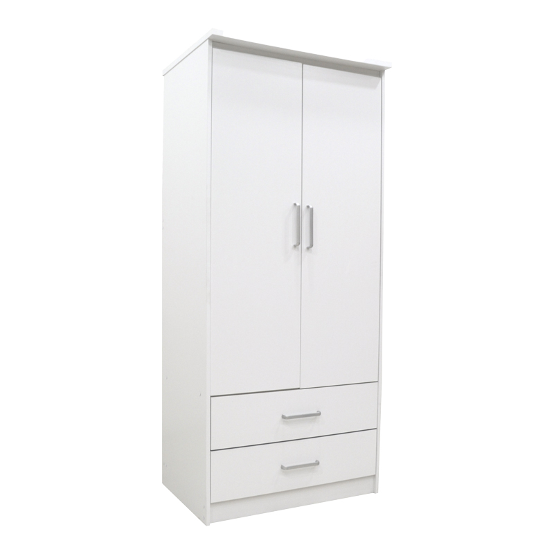 product_pako_123-000227 Ντουλάπα ρούχων δίφυλλη OLYMPUS σε λευκή απόχρωση 81x57x183εκ - Image 1