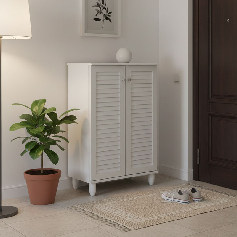 product_pako_123-000255 Παπουτσοθήκη-ντουλάπι Santo 10 ζεύγων σε λευκή απόχρωση 60x34.5x91.5εκ - Image 1