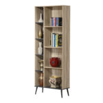 Βιβλιοθήκη Zezan σε sonoma-ανθρακί απόχρωση 76.5x30x200.5εκ - Image 2