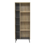 Βιβλιοθήκη Zezan σε sonoma-ανθρακί απόχρωση 76.5x30x200.5εκ - Image 3