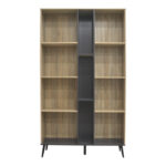 Βιβλιοθήκη Zezan σε sonoma-ανθρακί απόχρωση 114x30x200.5εκ - Image 3