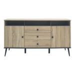 Μπουφές Zezan σε sonoma-ανθρακί απόχρωση 140.5x41.5x80εκ - Image 4