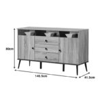 Μπουφές Zezan σε sonoma-ανθρακί απόχρωση 140.5x41.5x80εκ - Image 5