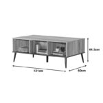 Τραπέζι σαλονιού Zezan σε sonoma-ανθρακί απόχρωση 121x60x44.5εκ - Image 4
