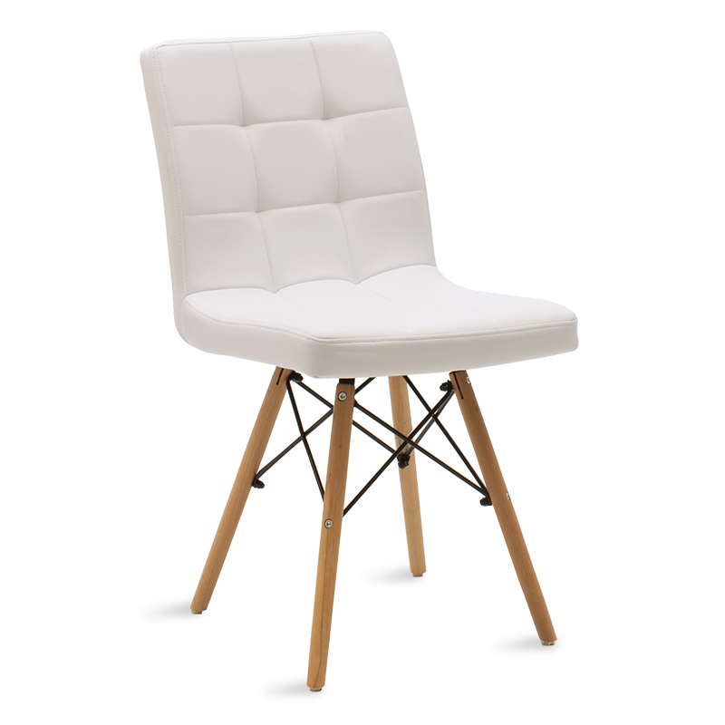 product_pako_127-000030 Καρέκλα Cian II PU λευκό-φυσικό πόδι - Image 1