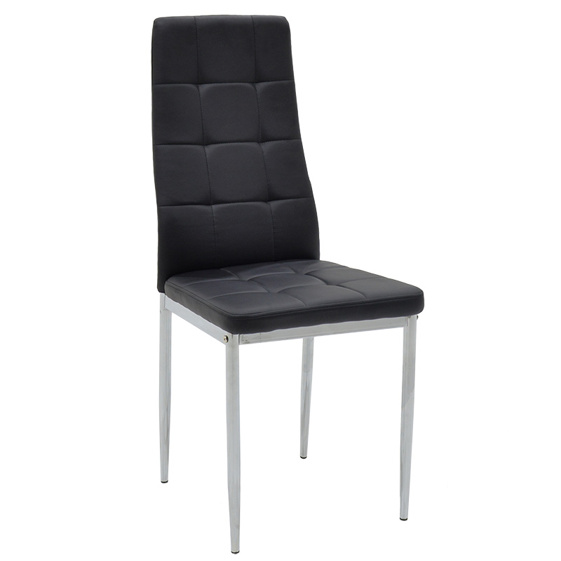 product_pako_127-000109 Καρέκλα Cube PU μαύρο-πόδι χρωμίου (Σετ 4 τεμαχίων) - Image 1