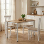 Τραπέζι Witte MDF/Metal σε sonoma απόχρωση με λευκο πόδι 110x70x76εκ - Image 2