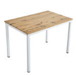 Τραπέζι Witte MDF/Metal σε sonoma απόχρωση με λευκο πόδι 110x70x76εκ - Image 3