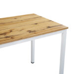 Τραπέζι Witte MDF/Metal σε sonoma απόχρωση με λευκο πόδι 110x70x76εκ - Image 6