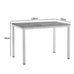 Τραπέζι Witte MDF/Metal σε sonoma απόχρωση με λευκο πόδι 110x70x76εκ - Image 7