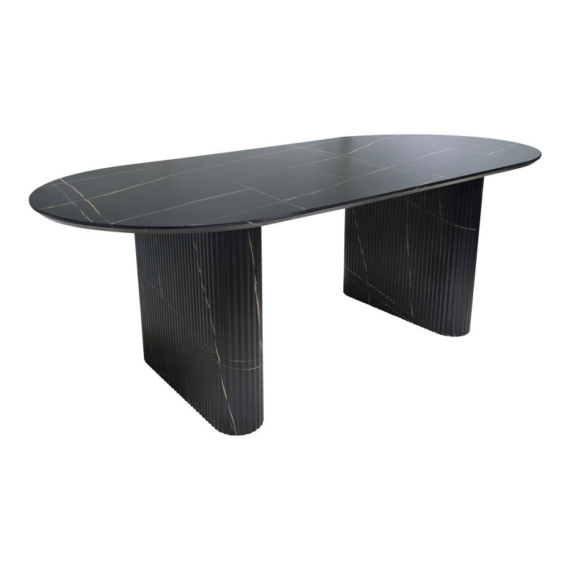 product_pako_127-000188 Τραπέζι Nembou mdf σε απόχρωση μαύρου μαρμάρου 210x100x76εκ - Image 1