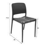 Καρέκλα Fenxy pp σε μαύρη απόχρωση 38x42x77εκ - Image 7