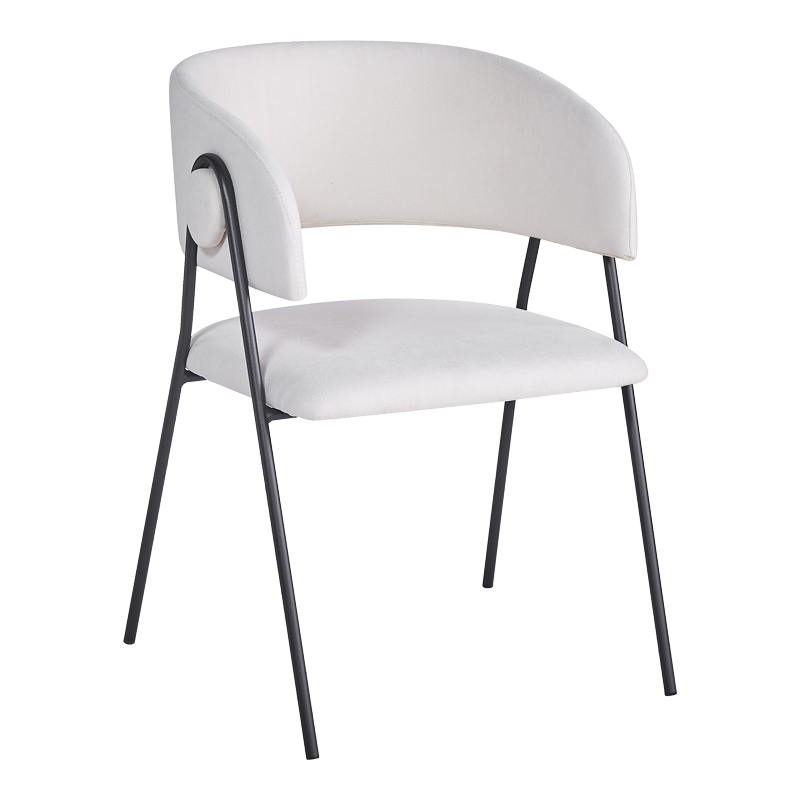 product_pako_127-000196 Πολυθρόνα Rachele I μπεζ ύφασμα-πόδι μαύρο μέταλλο 52x65x79εκ (Σετ 4 τεμαχίων) - Image 1