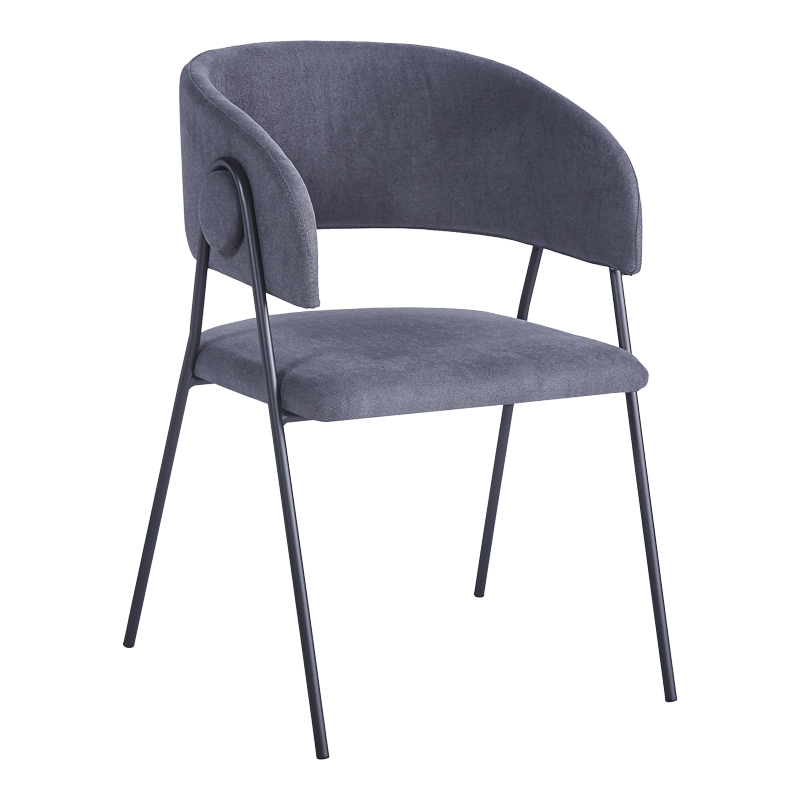 product_pako_127-000197 Πολυθρόνα Rachele I ανθρακί ύφασμα-πόδι μαύρο μέταλλο 52x65x79εκ (Σετ 4 τεμαχίων) - Image 1