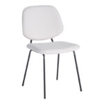 Καρέκλα Pietro I μπεζ ύφασμα-πόδι μαύρο μέταλλο 45x55x82.5εκ (Σετ 4 τεμαχίων)