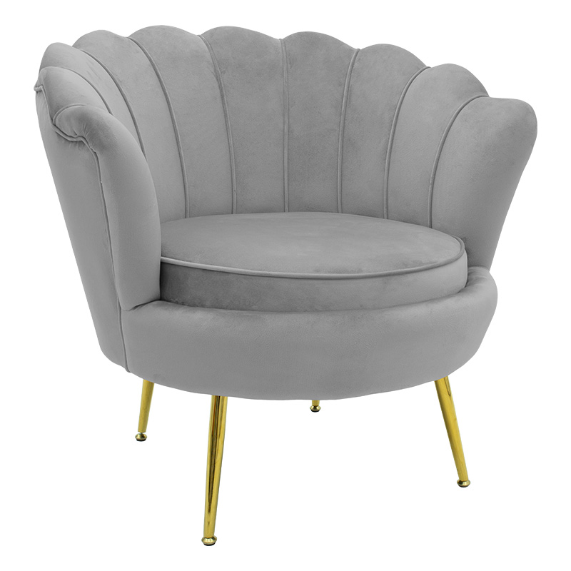 product_pako_128-000001 Πολυθρόνα Daimon βελούδο γκρι-χρυσό 79x74x78εκ - Image 1