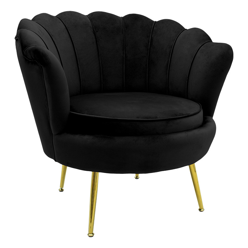 product_pako_128-000003 Πολυθρόνα Daimon βελούδο μαύρο-χρυσό 79x74x78εκ - Image 1
