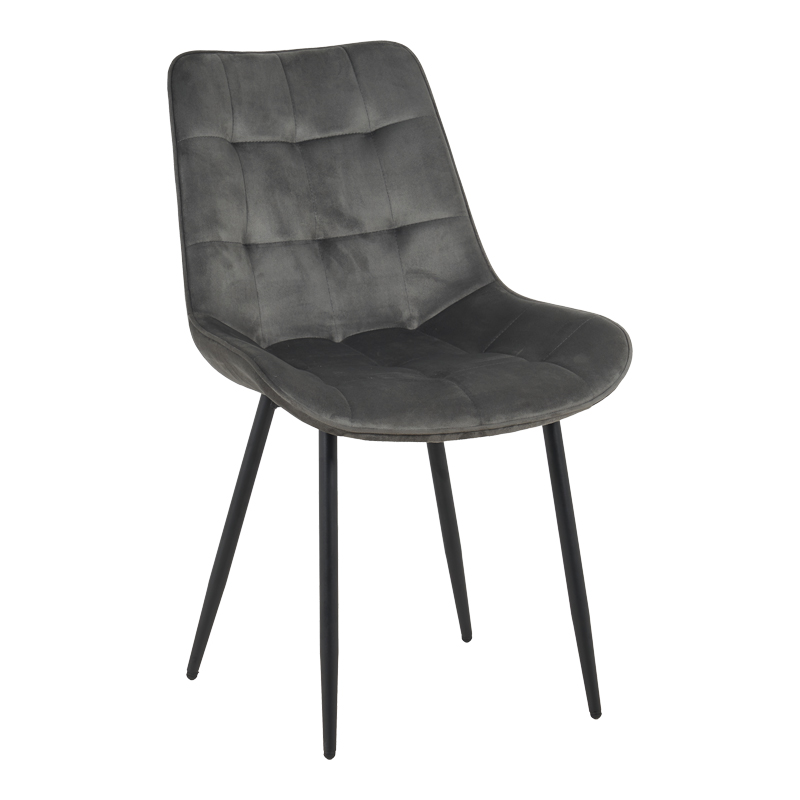 product_pako_128-000046 Καρέκλα Berne βελούδο σε ανθρακί απόχρωση 53x62x84εκ (Σετ 4 τεμαχίων) - Image 1