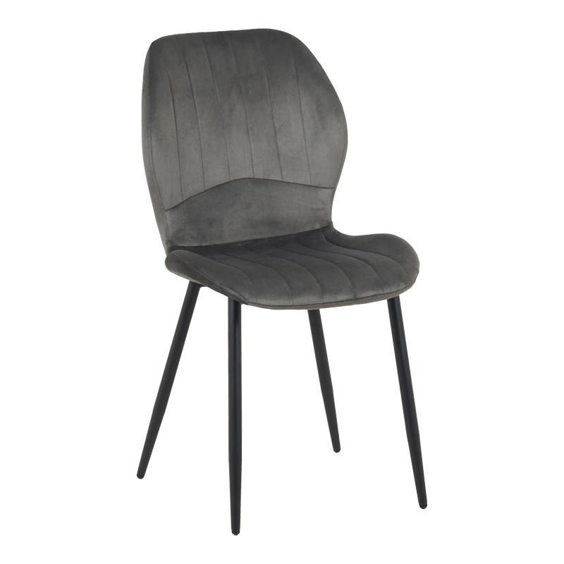 product_pako_128-000049 Καρέκλα Jelour βελούδο σε ανθρακι απόχρωση 46.5x60x84εκ (Σετ 4 τεμαχίων) - Image 1