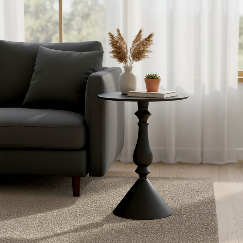 product_pako_128-000055 Βοηθητικό τραπέζι Lalou μέταλλο σε μαύρη απόχρωση Φ40x55εκ - Image 1