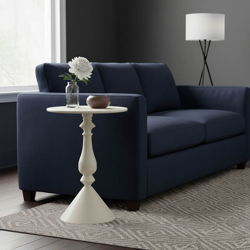 product_pako_128-000057 Βοηθητικό τραπέζι Lalou μέταλλο σε κρέμα απόχρωση Φ40x55εκ - Image 1