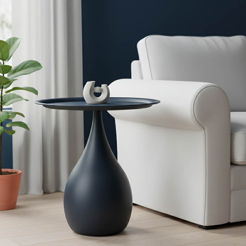 product_pako_128-000061 Βοηθητικό τραπέζι Samino μέταλλο σε μαύρη απόχρωση Φ39x46εκ - Image 1