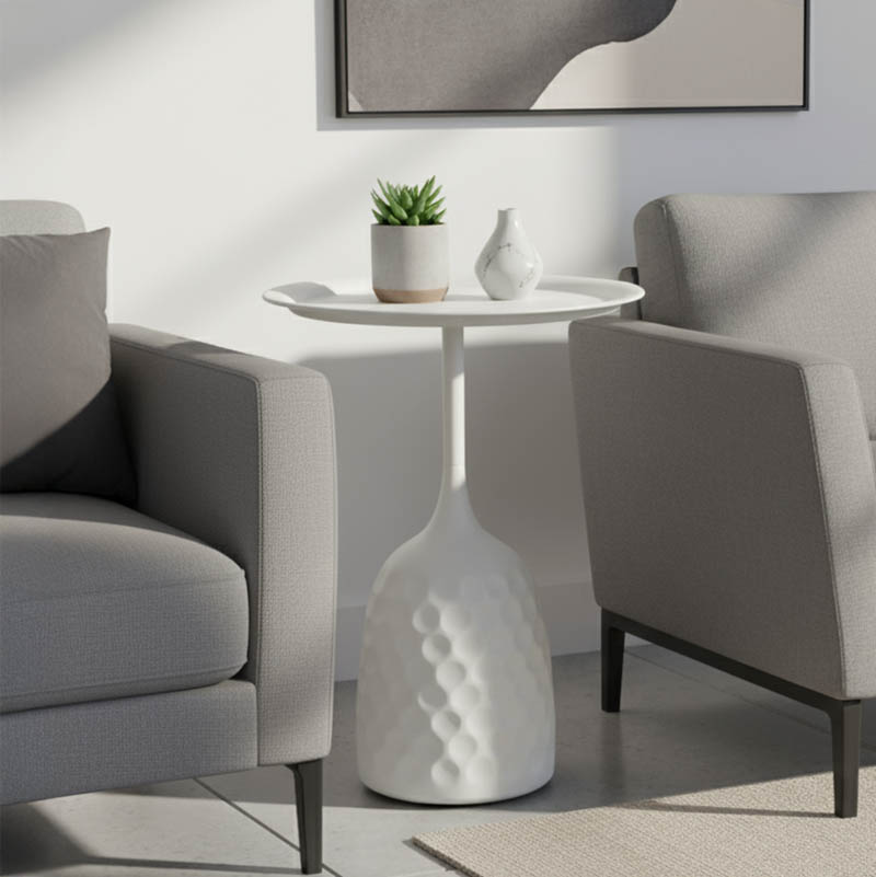 product_pako_128-000064 Βοηθητικό τραπέζι Waini μέταλλο σε κρεμα απόχρωση Φ39x60εκ - Image 1