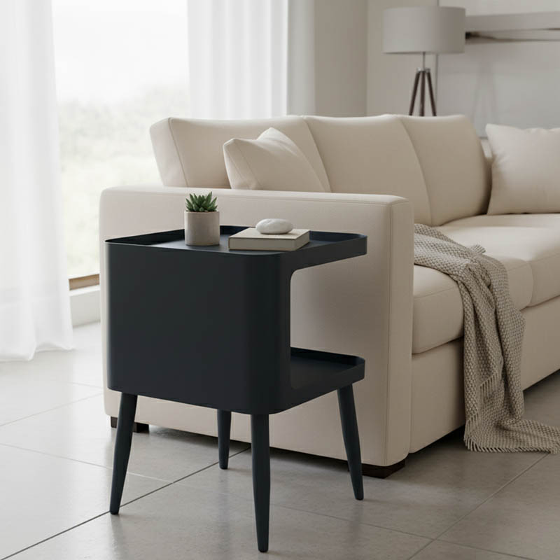 product_pako_128-000065 Βοηθητικό τραπέζι Cubino μέταλλο σε μαύρη απόχρωση 35x35x50εκ - Image 1