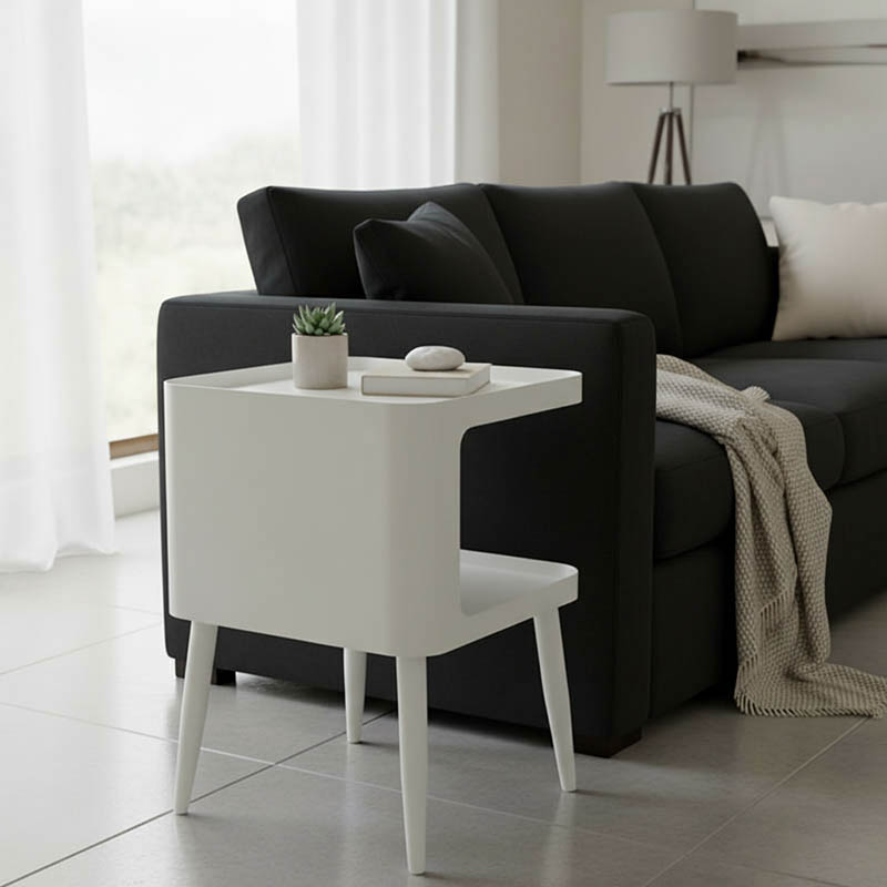 product_pako_128-000066 Βοηθητικό τραπέζι Cubino μέταλλο σε κρεμ απόχρωση 35x35x50εκ - Image 1