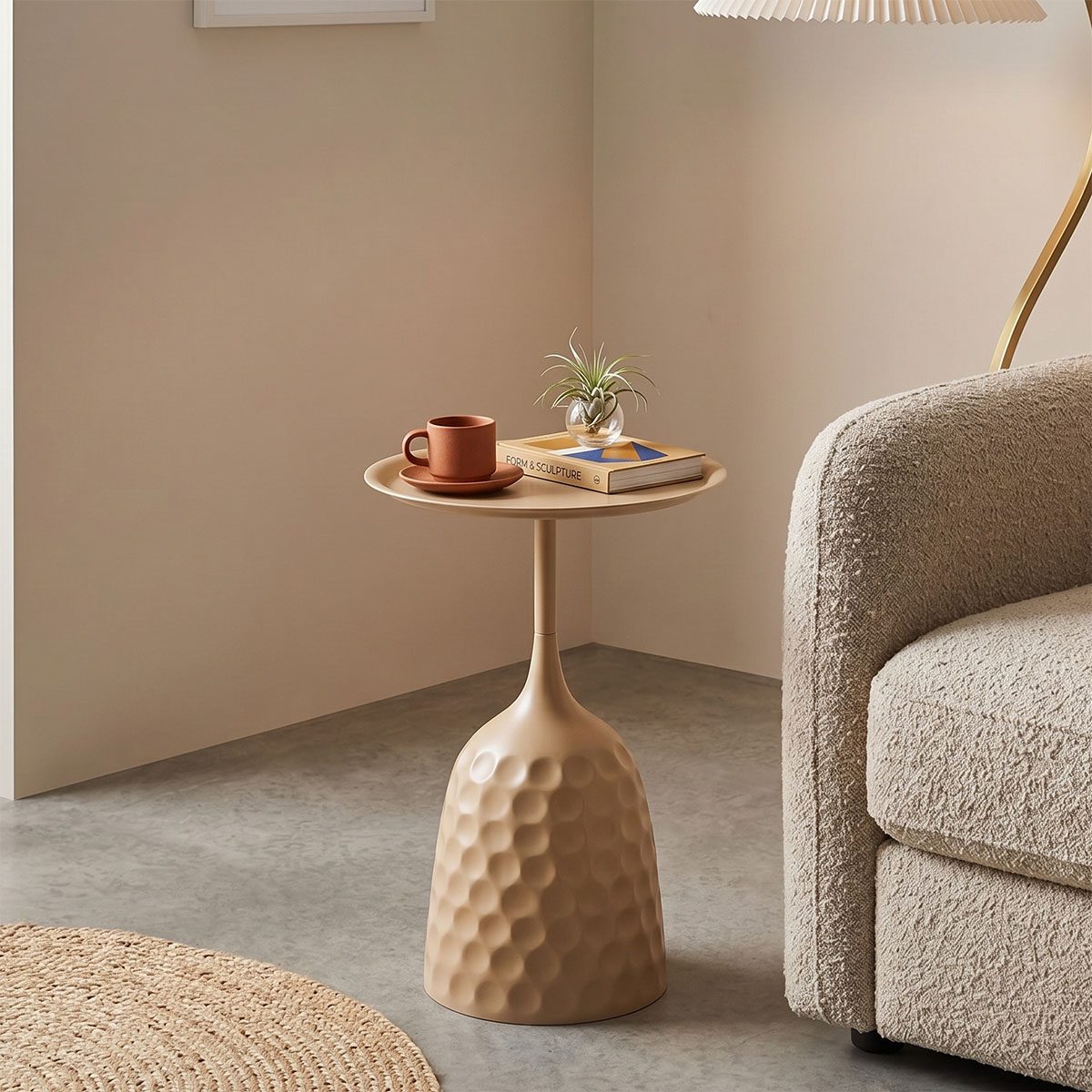 product_pako_128-000081 Βοηθητικό τραπέζι Waini μέταλλο cappuccino Φ39x60εκ - Image 1