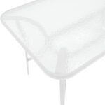 Τραπέζι Ensure μέταλλο λευκό-γυαλί 120x70x70εκ - Image 4