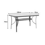 Τραπέζι Ensure μέταλλο καφέ-γυαλί 120x70x70εκ - Image 5