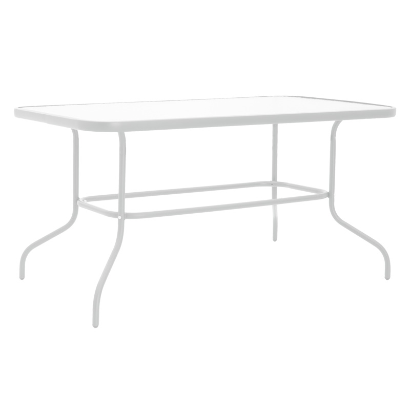 product_pako_130-000018 Τραπέζι Valor μέταλλο λευκό-γυαλί 140x80x70εκ - Image 1