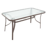 Τραπέζι Ensure μέταλλο καφέ-γυαλί 140x80x70εκ - Image 3