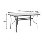 Τραπέζι Ensure μέταλλο καφέ-γυαλί 140x80x70εκ - Image 5