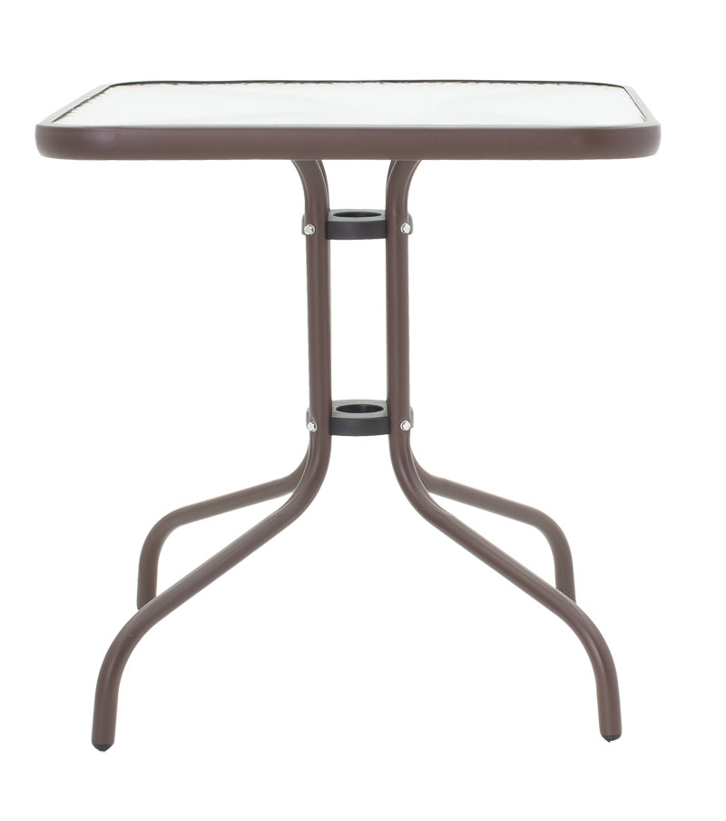 product_pako_130-000028 Τραπέζι Watson μέταλλο καφέ-γυαλί 80x80x70εκ - Image 1