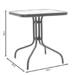 Τραπέζι Watson μέταλλο καφέ-γυαλί 70x70x70εκ - Image 4
