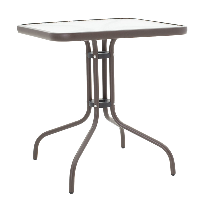 product_pako_130-000032 Τραπέζι Watson μέταλλο καφέ-γυαλί 70x70x70εκ - Image 1
