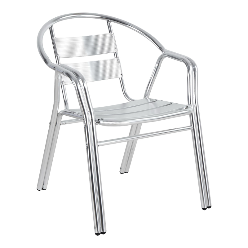 product_pako_130-000062 Πολυθρόνα Zircu στοιβαζόμενη χρωμίου αλουμίνιο 58x64x75εκ - Image 1