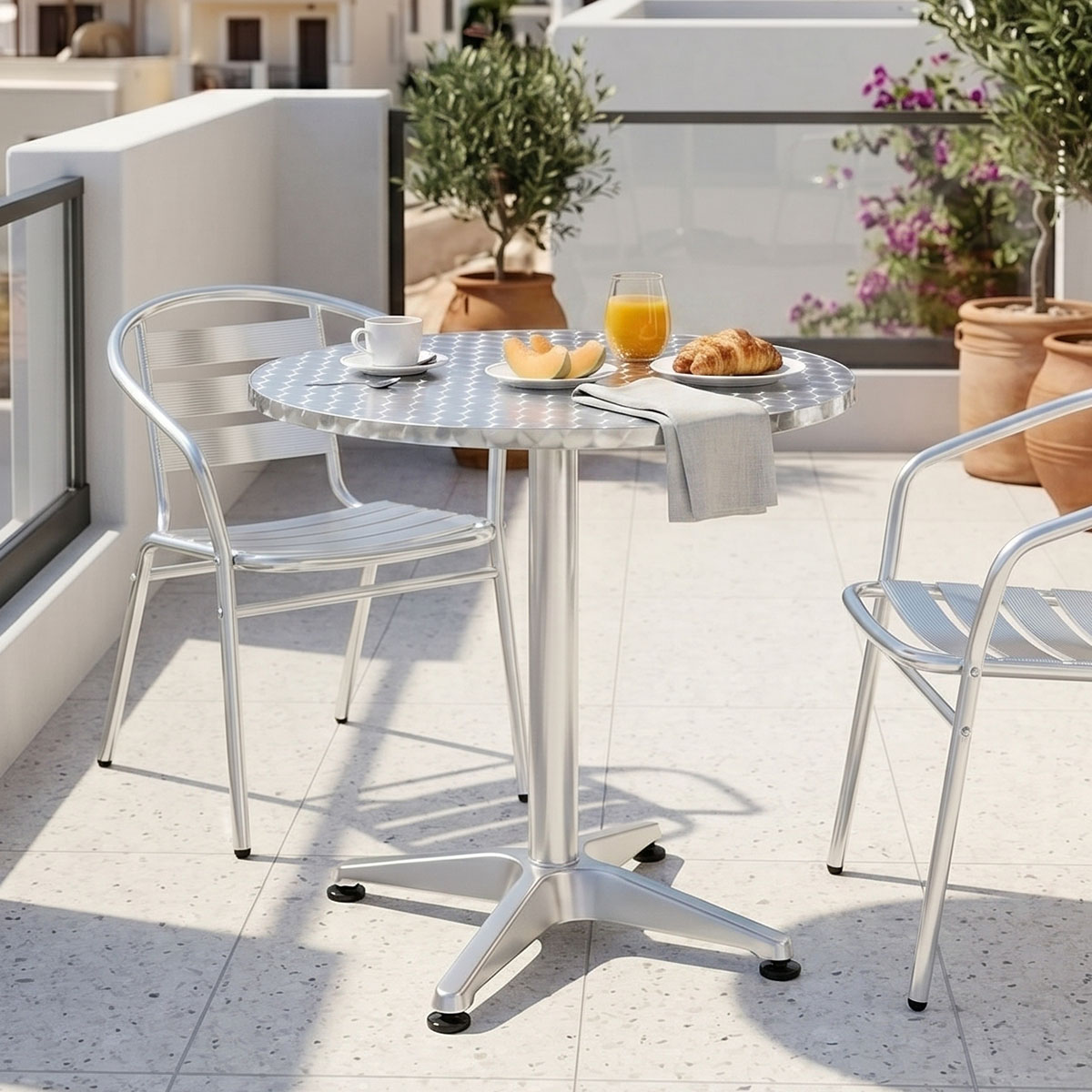 product_pako_130-000064 Τραπέζι Lazo χρωμίου αλουμίνιο Φ70x70εκ - Image 1