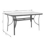 Τραπέζι Ensure ανθρακί μέταλλο-tempered γυαλί 140x80x70εκ - Image 5