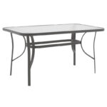 Τραπέζι Ensure ανθρακί μέταλλο-tempered γυαλί 120x70x70εκ