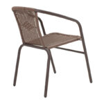 Tραπεζαρία Obbi-Watson σετ 3τεμ καφέ μέταλλο-pe rattan 60x60x70εκ - Image 7