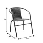 Tραπεζαρία Obbi-Watson σετ 3τεμ καφέ μέταλλο-pe Φ60x70εκ - Image 10