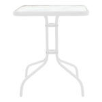 Τραπέζι Watson μέταλλο λευκό- γυαλί 70x70x70εκ - Image 2
