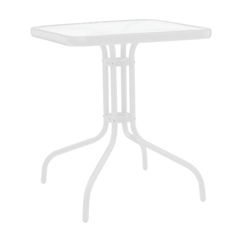 product_pako_130-000089 Τραπέζι Watson μέταλλο λευκό- γυαλί 70x70x70εκ - Image 1