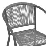 Πολυθρόνα Lindaria στοιβαζόμενη μέταλλο-pe rattan σε ανθρακί απόχρωση 54x63x74εκ - Image 6