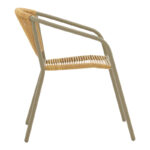 Τραπεζαρία Watson-Lindaria σετ 3τεμ μέταλλο σαμπανιζέ-γυαλί Φ60x70εκ - Image 4
