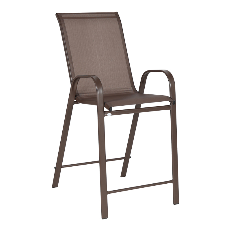 product_pako_130-000198 Σκαμπό μπαρ μεσαίου ύψους Calan σκούρο καφέ μέταλλο-textilene σε καφέ απόχρωση 55x70x114εκ - Image 1