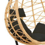Κούνια Hudson κρεμαστή μέταλλο μαύρο-pp φυσικό-μαξιλάρι μαύρο 109x119x195εκ - Image 6